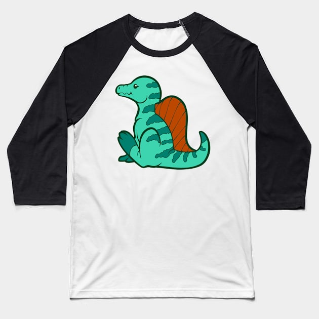 Little Dinosaurs - Spinosaurus Finn Baseball T-Shirt by Radiantglyph